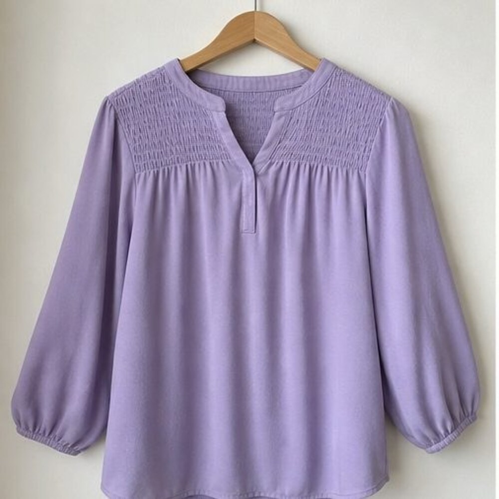 Lilac Tie Neck Blouse